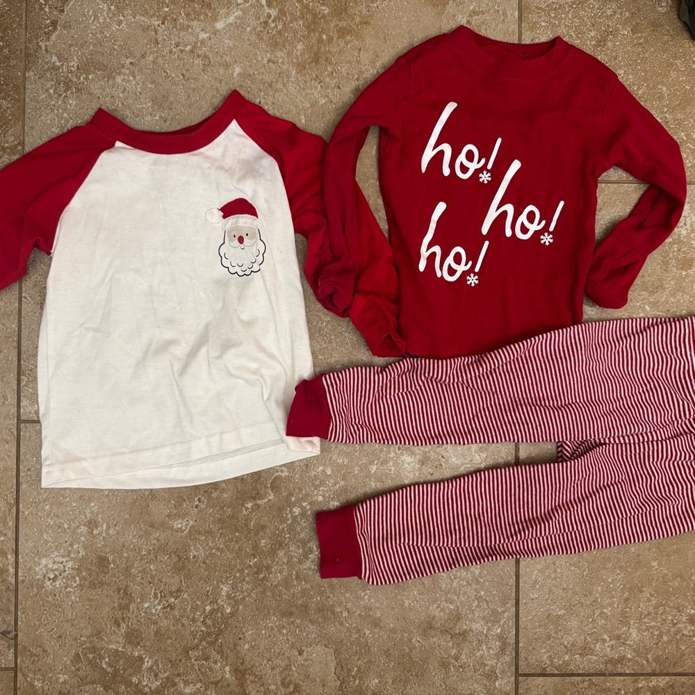 Lot of Boys 2T Christmas Holiday shirt and pjs